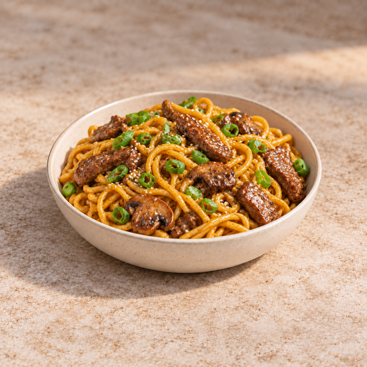 Mongolian-Style Beef Noodles (Balanced)