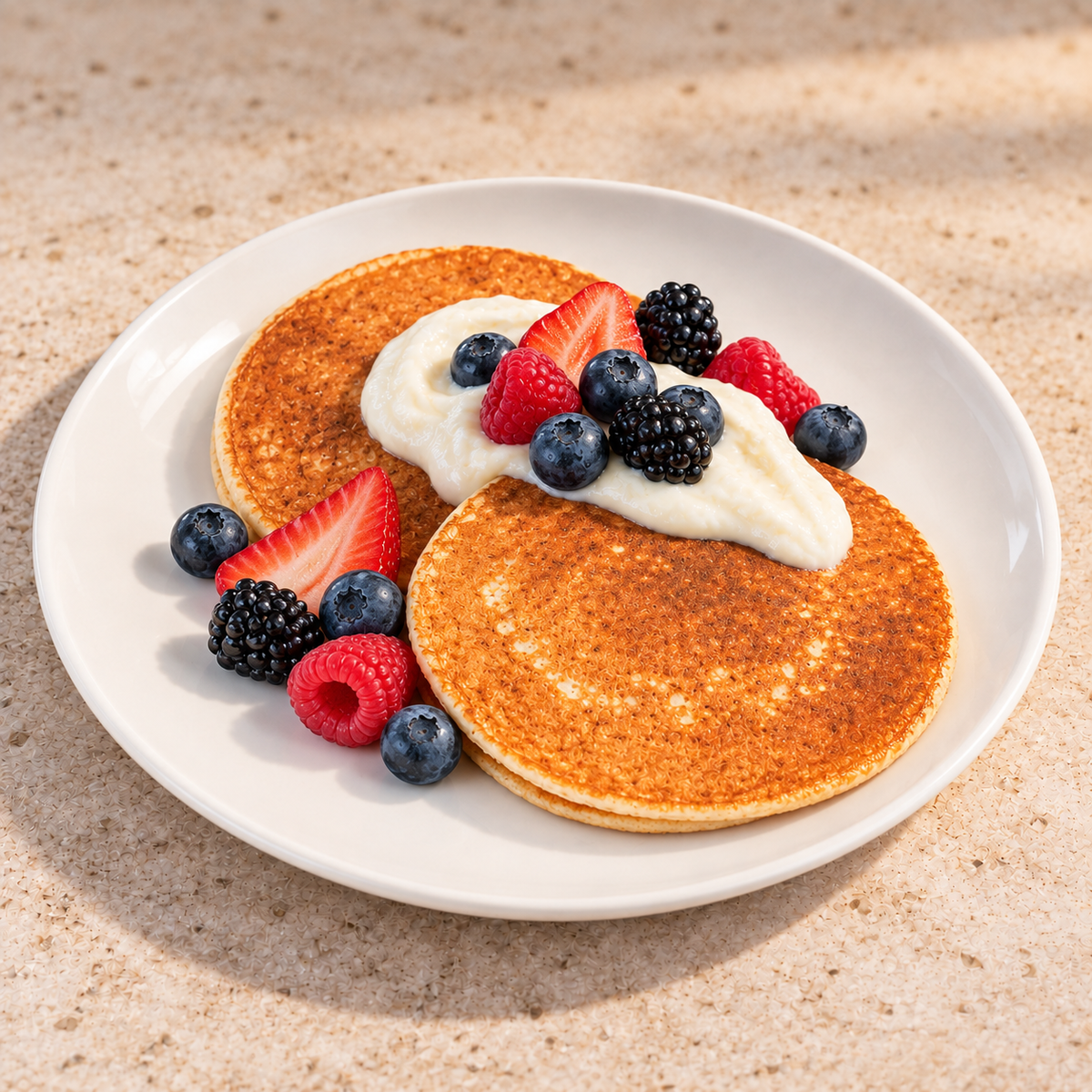 Lemon Berry Protein Pancakes (Performance)